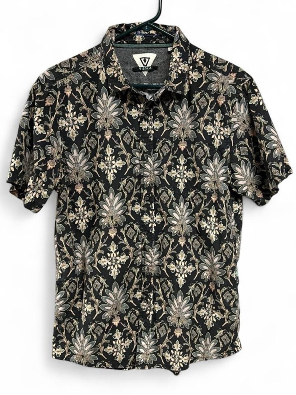 VISSLA Motel Eco Short Sleeve Button Down Shirt Men’s Size Medium